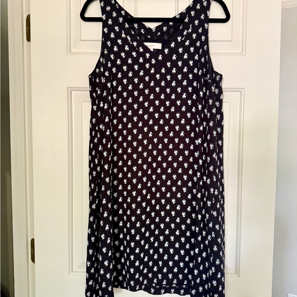 LOFT Blue Sleeveless V-Neck Sundress Mini